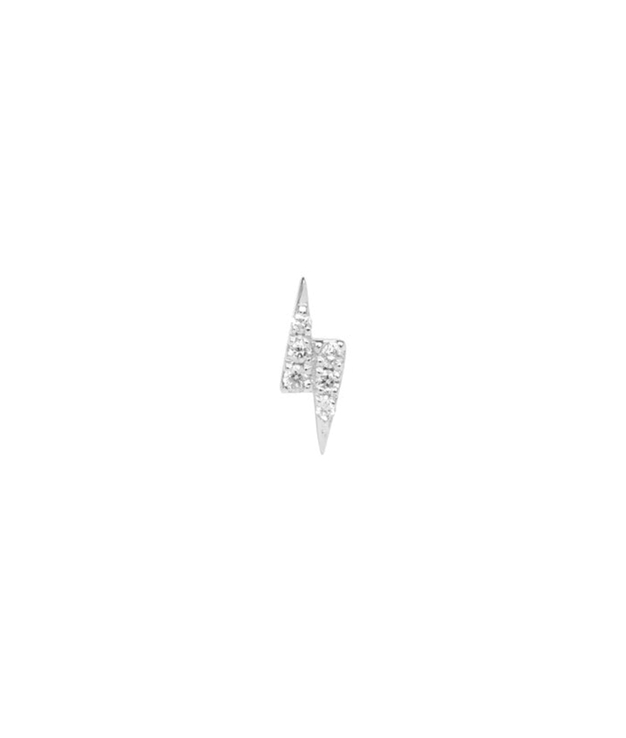 Piercing barre éclair or blanc diamants
