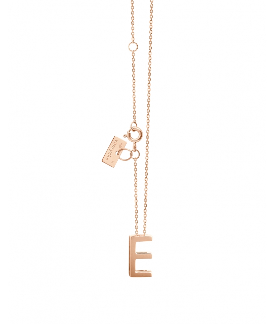 Collier Vanrycke Abécédaire "E" or rose