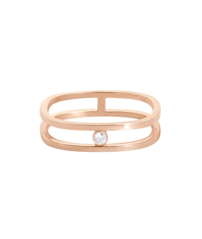 Bague Vanrycke Charlie double or rose 1 diamant