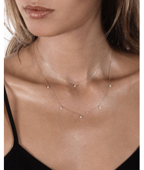 Collier Vanrycke Stardust or rose 1 diamant