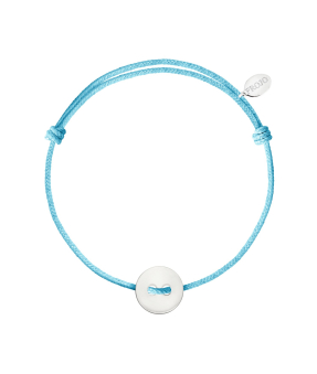 Bracelet bouton or blanc sur cordon