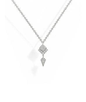 Collier Statement Stairway argent diamants