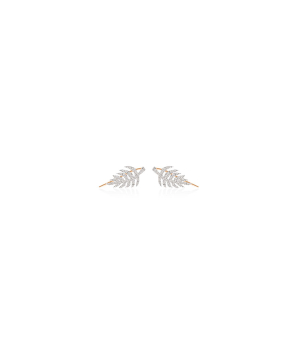 Boucle d'oreille Ginette NY Diamond Palms Studs or rose diamants