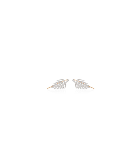 Boucle d'oreille Ginette NY Diamond Palms Studs or rose diamants