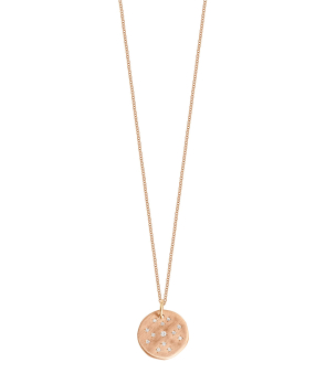 Collier Médaille Constellé or rose diamants grand modèle