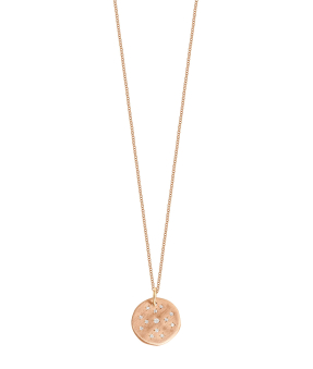 Collier Médaille Constellé or rose diamants grand modèle