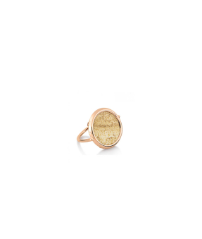 Bague Ginette NY Picture Jasper Disc Ring or rose