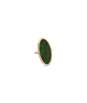 Bague Ginette NY Ellipse or rose jade