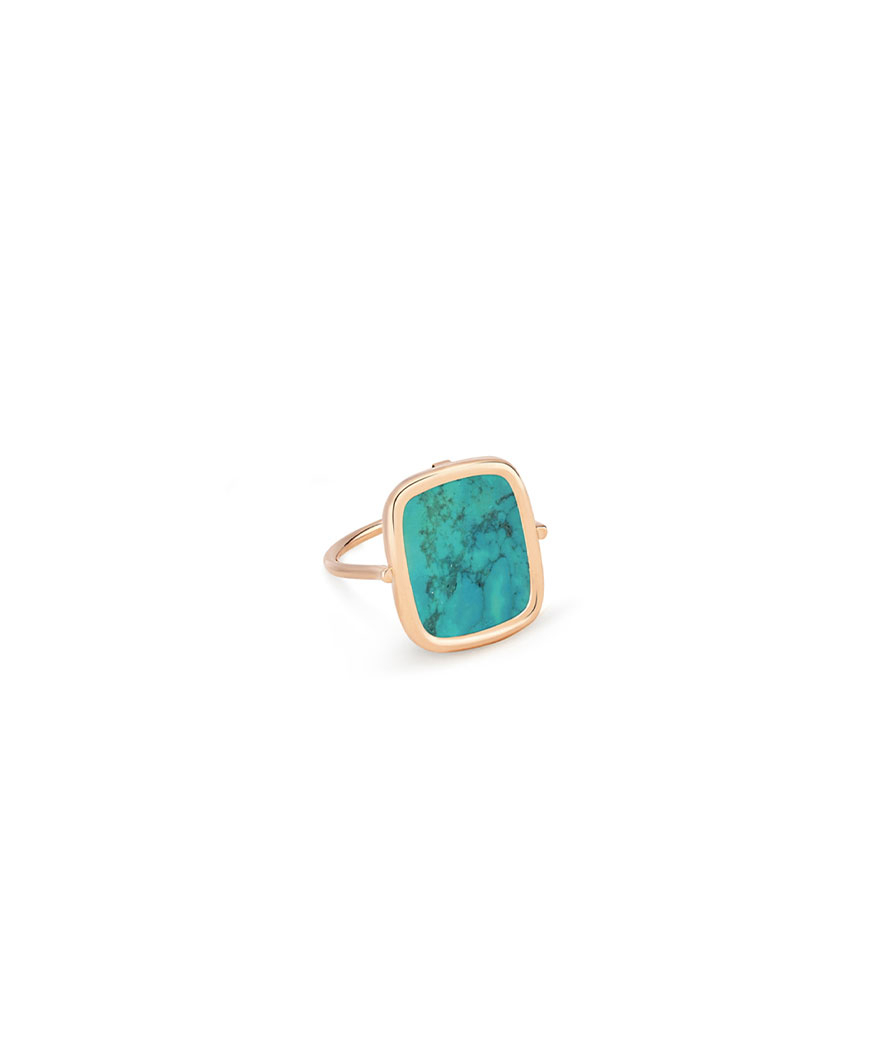Bague Ginette NY Antique Ring or rose turquoise