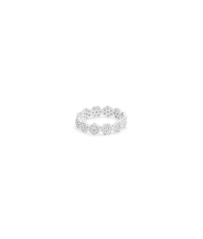 Bague Ginette NY or blanc Be Mine lotus white mini diamond band