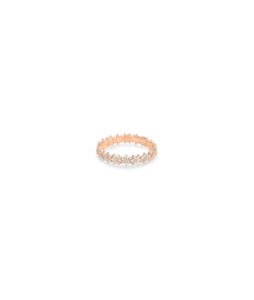 Bague Ginette NY or rose Be Mine star mini diamond band