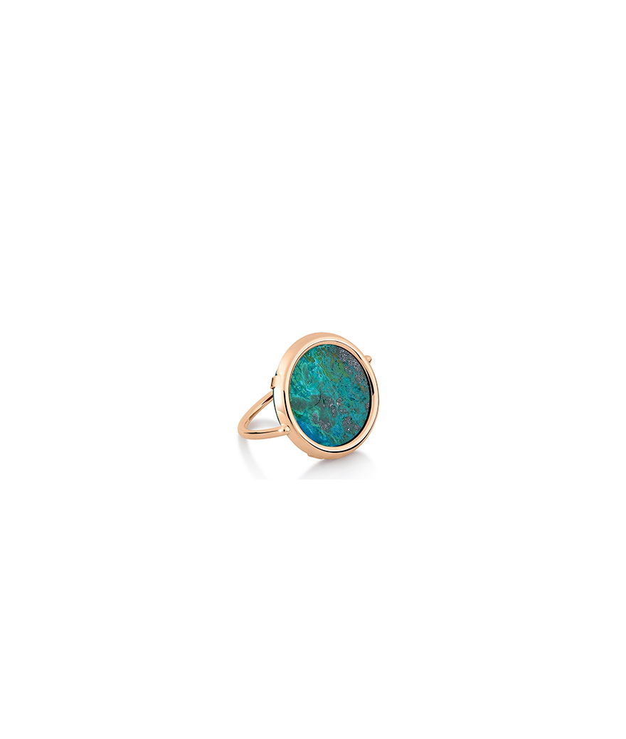 Bague Ginette NY Disc or rose chrysocolle