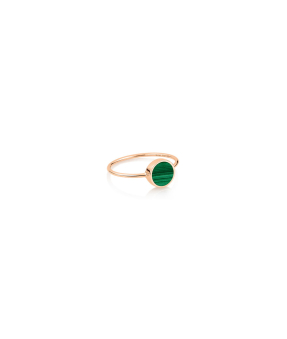 Bague Ginette NY Mini Ever Disc or rose malachite