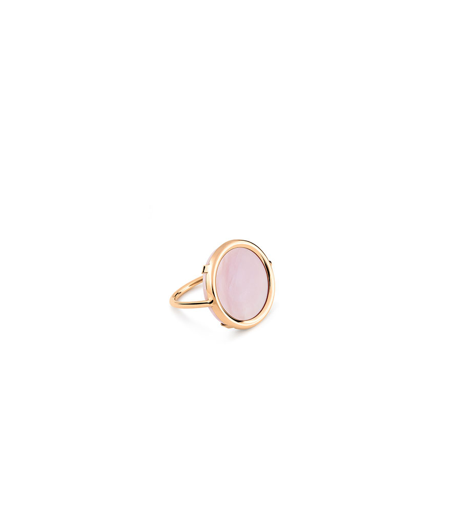 Bague Ginette NY Disc Ring or rose nacre rose