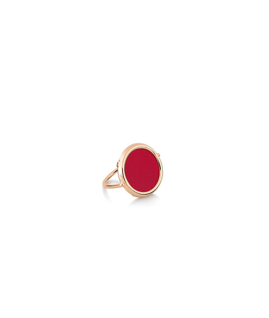 Bague Ginette NY Maria Disc or rose corail