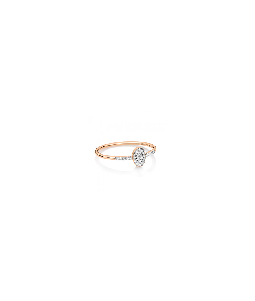 Bague Ginette NY Sequin or rose diamant