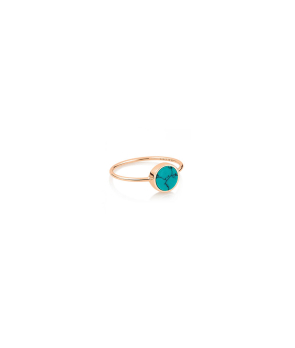 Bague Ginette NY Mini Ever Disc or rose turquoise