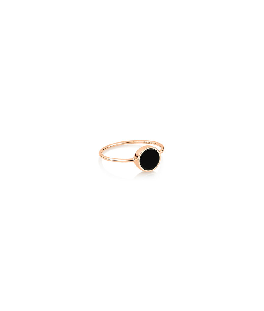 Bague Ginette NY Mini Ever Disc or rose onyx