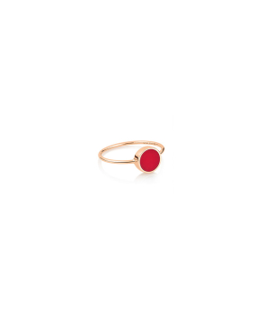 Bague Ginette NY Mini Ever Disc or rose corail