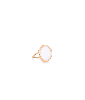 Bague Ginette NY Disc Ring or rose agate