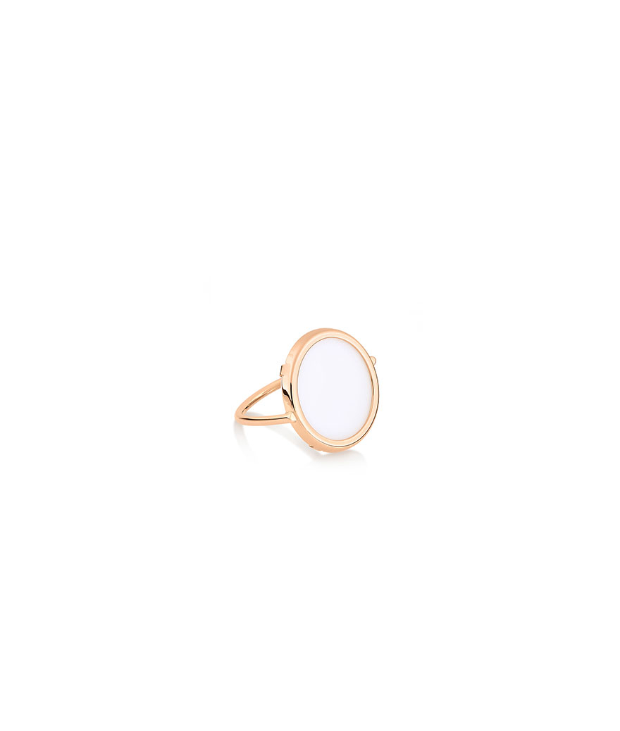 Bague Ginette NY Disc Ring or rose agate