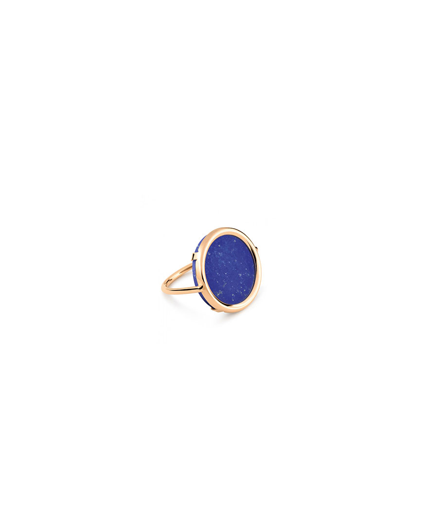 Bague Ginette NY Ever Disc Ring or rose lapis lazuli