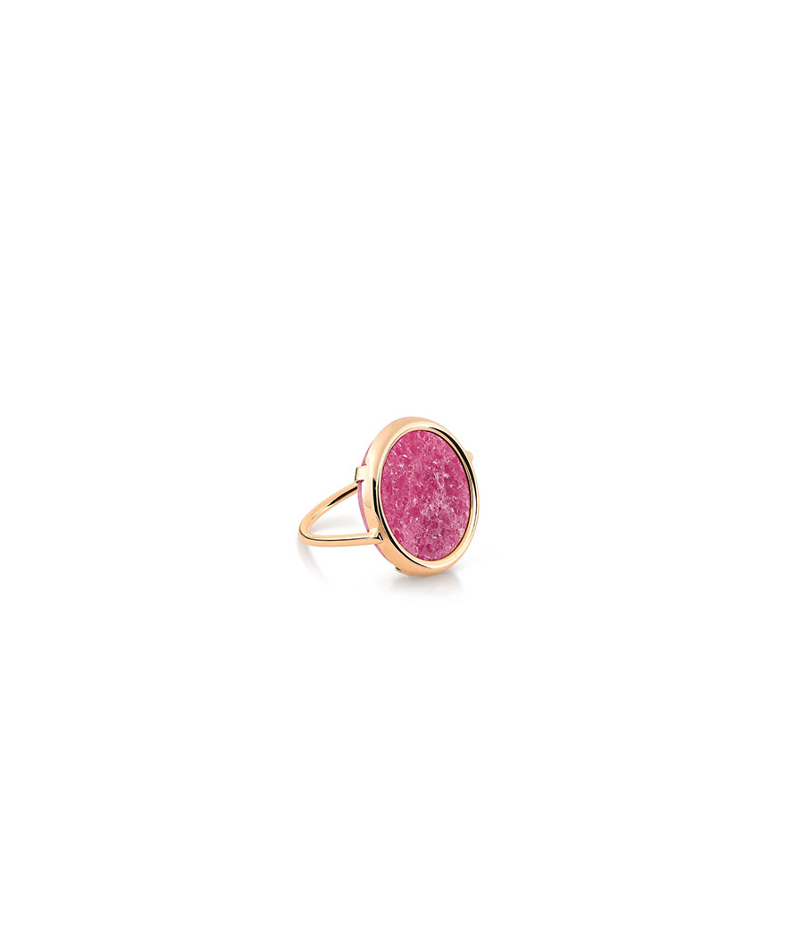 Bague Ginette NY Disc or rose rhodonite