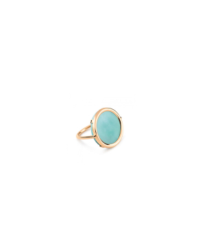 Bague Ginette NY Disc or rose amazonite