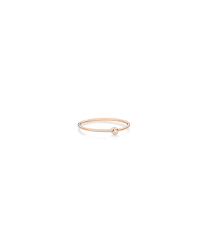 Bague Ginette NY or rose Mini Lonely Diamond