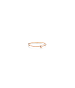 Bague Ginette NY or rose Mini Lonely Diamond