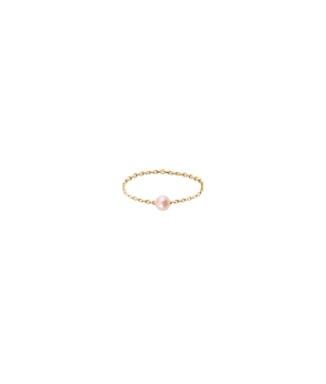 Bague Claverin Chained Pearl or jaune perle rose