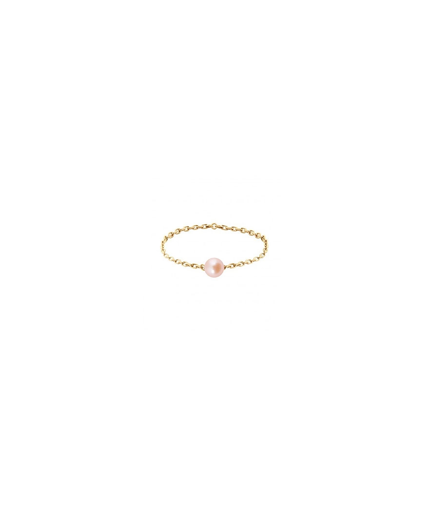 Bague Claverin Chained Pearl or jaune perle rose