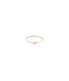 Bague Claverin Chained Pearl or jaune perle rose