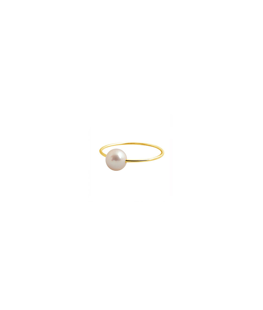 Bague Claverin Simply Pearly or jaune perle blanche