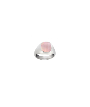 Bague Claverin Boyfriend argent nacre rose