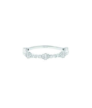 Bague or blanc fleur diamants