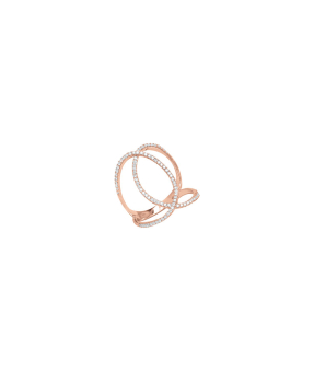 Bague Djula double C or rose diamants