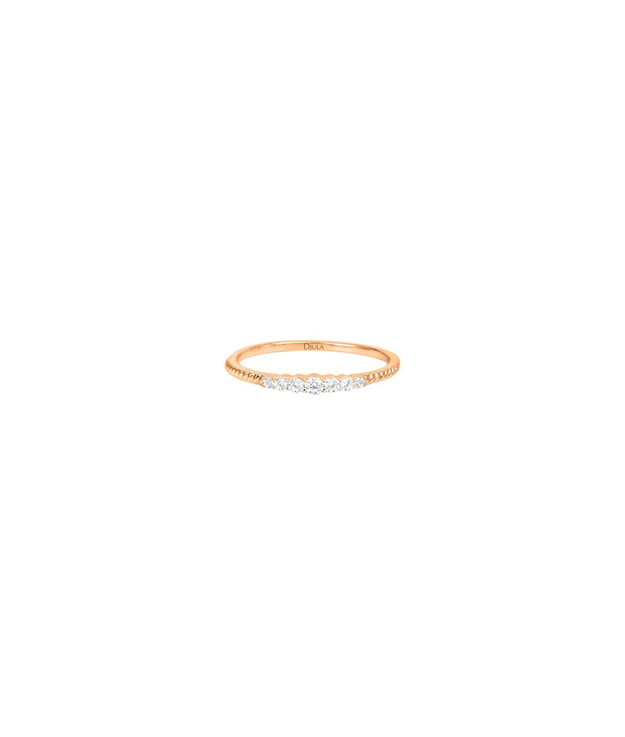 Alliance Djula or rose semi pavée diamants