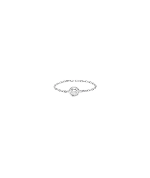 Bague chaine Djula or blanc diamant
