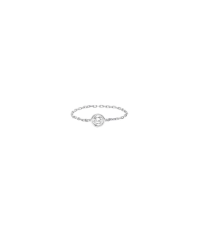 Bague chaine Djula or blanc diamant