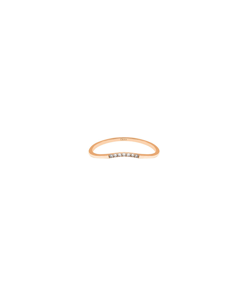 Bague Djula fine or rose diamants