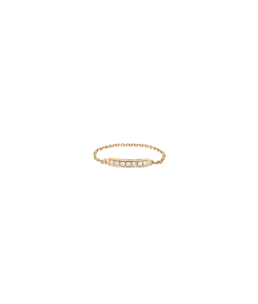 Bague Djula chaîne barre or jaune diamants