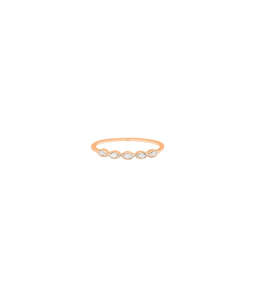 Bague Djula or rose 5 diamants