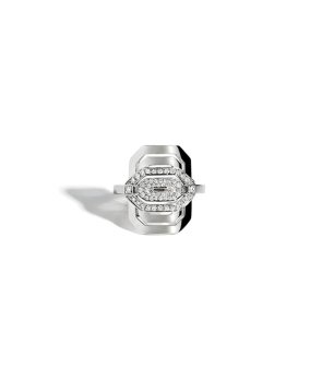 Bague Statement mini My Way semi pavée argent diamants