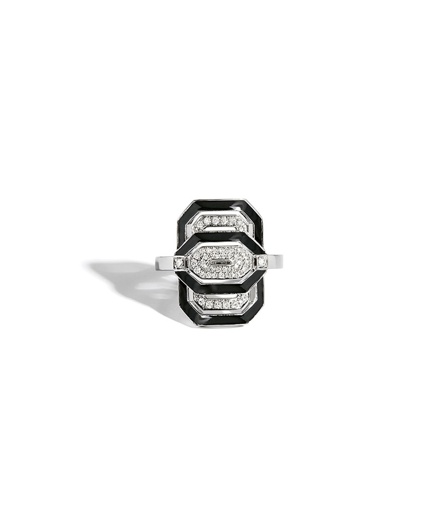 Bague Statement mini My way argent émail diamants