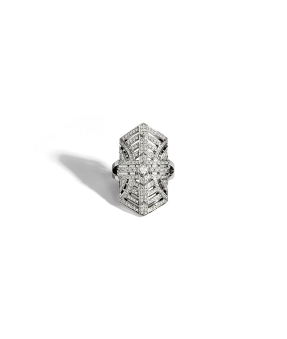 Bague Statement Stairway argent diamants