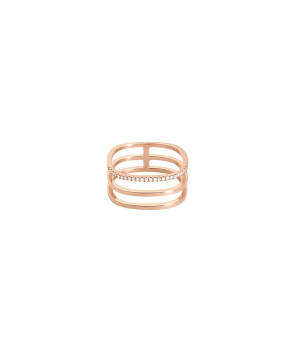 Bague Vanrycke Charlie triple or rose diamants