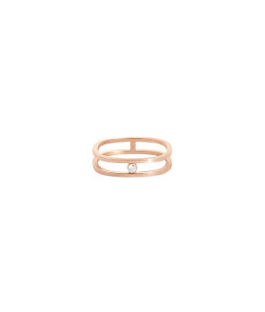 Bague Vanrycke Charlie double or rose 1 diamant