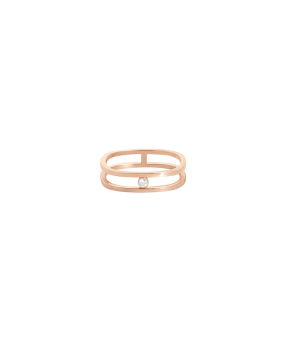 Bague Vanrycke Charlie double or rose 1 diamant