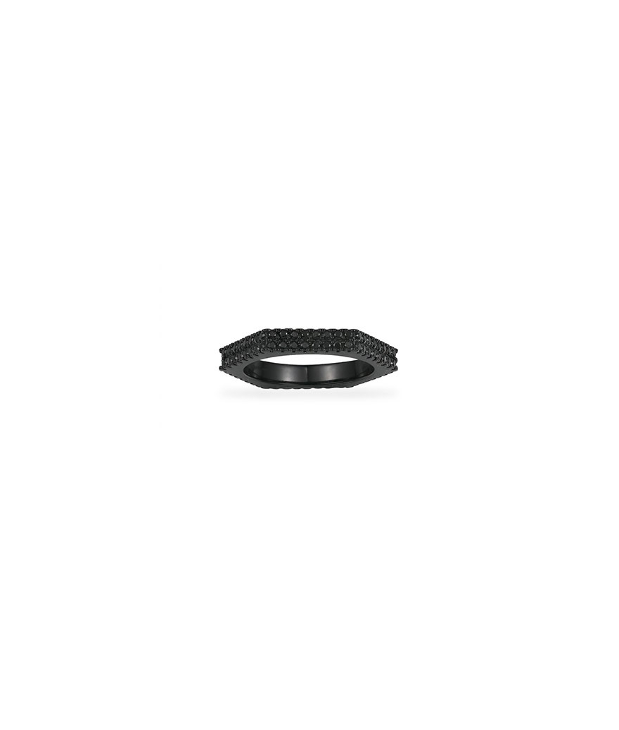 Bague APM Monaco Unisex géométrique noire